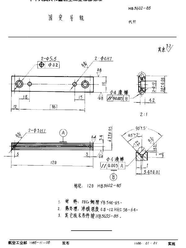 HB 3602-1985 固定导轨
