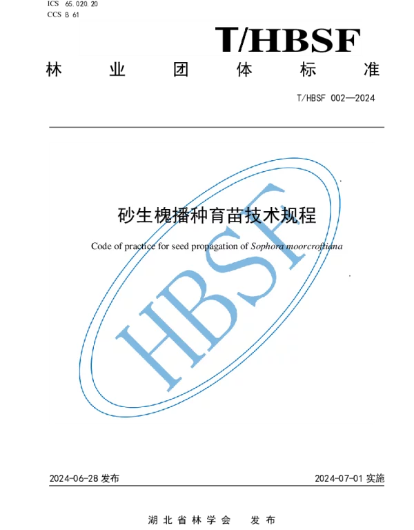 THBSF 002-2024 砂生槐播种育苗技术规程