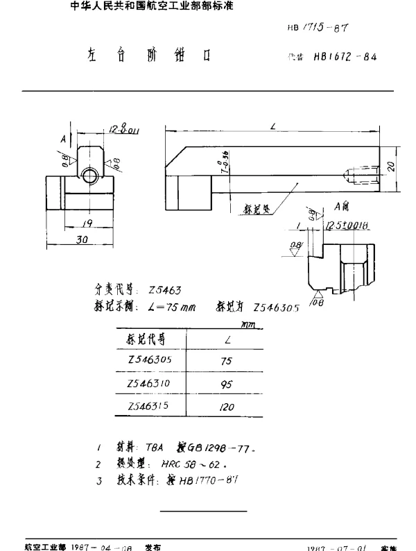 HB 1715-1987 左台阶钳口