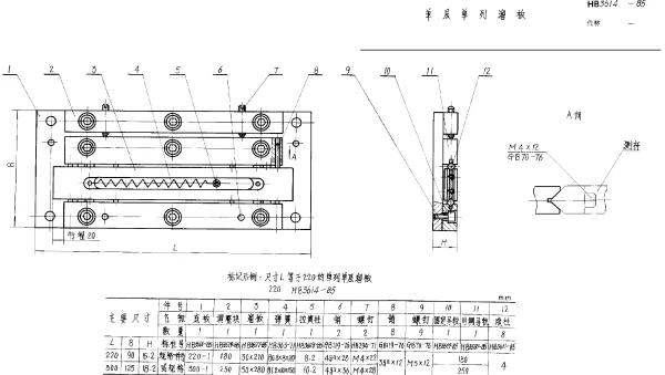 HB 3614-1985 单层单列溜板