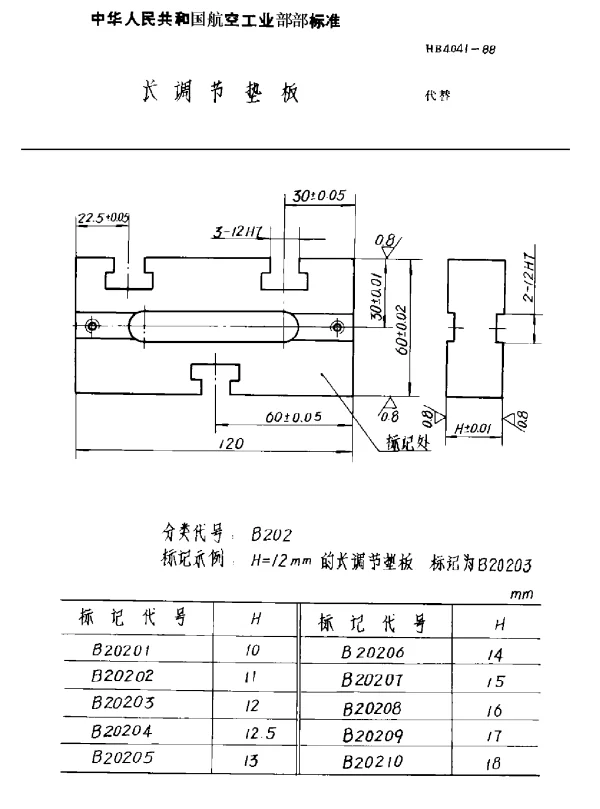 HB 4041-1988 长调节垫板