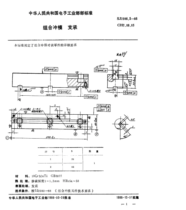SJ 2996.3-1988 组合冲模.支承
