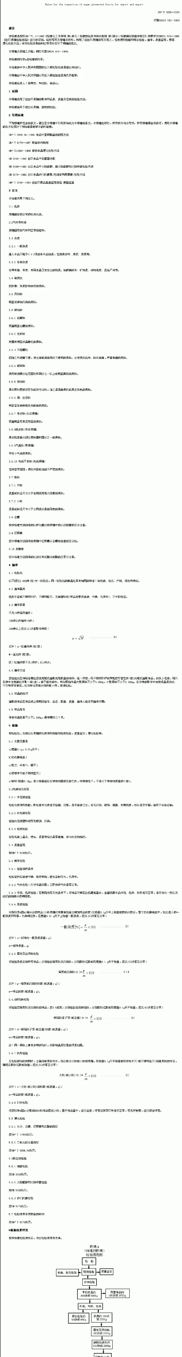 SNT 0886-2000 进出口果脯检验规程