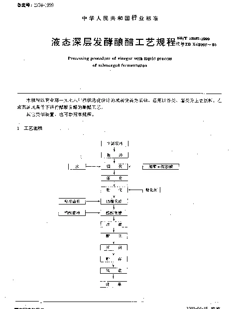 SBT 10307-1999 液态深层发酵酿醋工艺规程