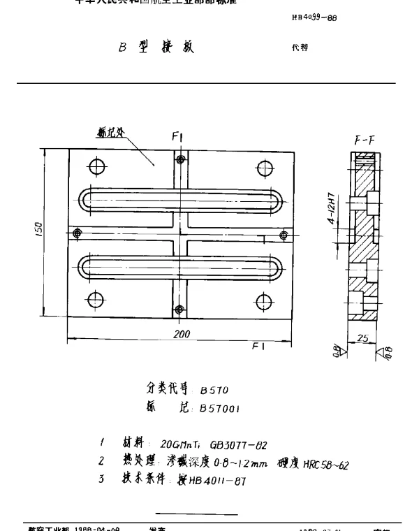 HB 4099-1988 B型接板