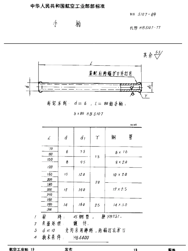 HB 3107-1989 手柄