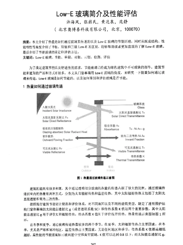 Low-E玻璃简介及性能评估
