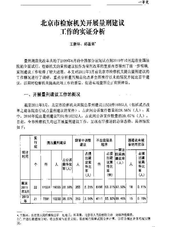 北京市检察机关开展量刑建议工作的实证分析