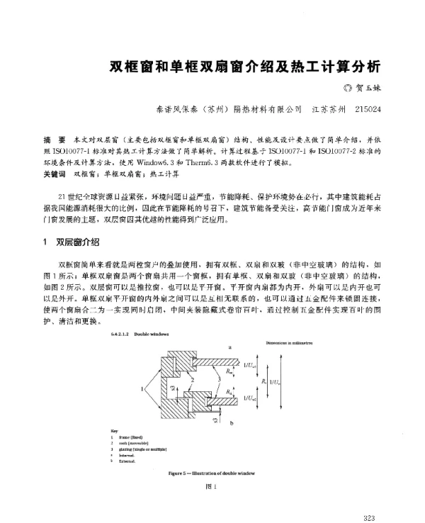 双框窗和单框双扇窗介绍及热工计算分析