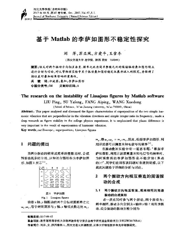 基于Matlab的李萨如图形不稳定性探究