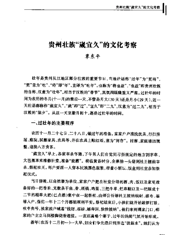 贵州壮族崴宜久的文化考察