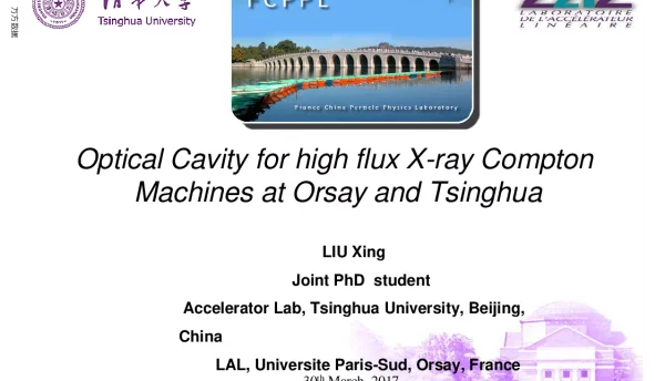 OpticalCavityforhighfluxX-rayComptonMachinesatOrsayandTsinghua