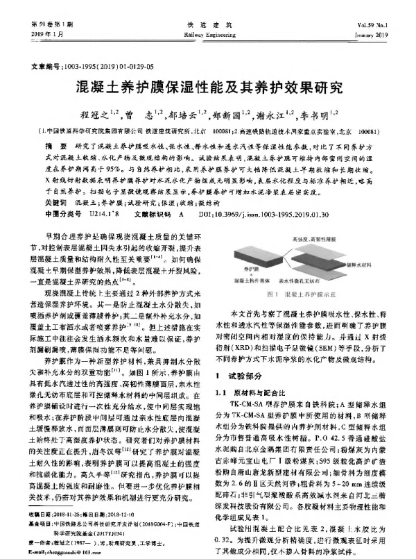 混凝土养护膜保湿性能及其养护效果研究