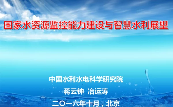 国家水资源监控能力建设与智慧水利展望