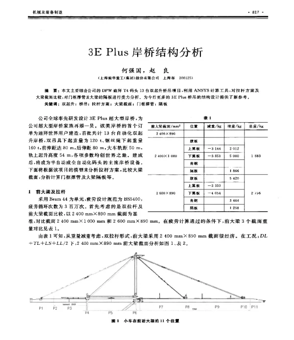 3EPlus岸桥结构分析