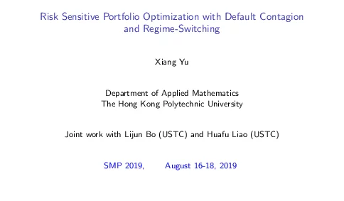 RiskSensitivePortfolioOptimizationwithDefaultContagionandRegime-Switching