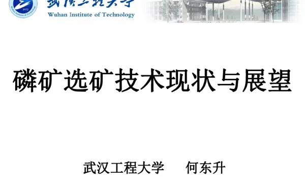 磷矿选矿技术现状与展望