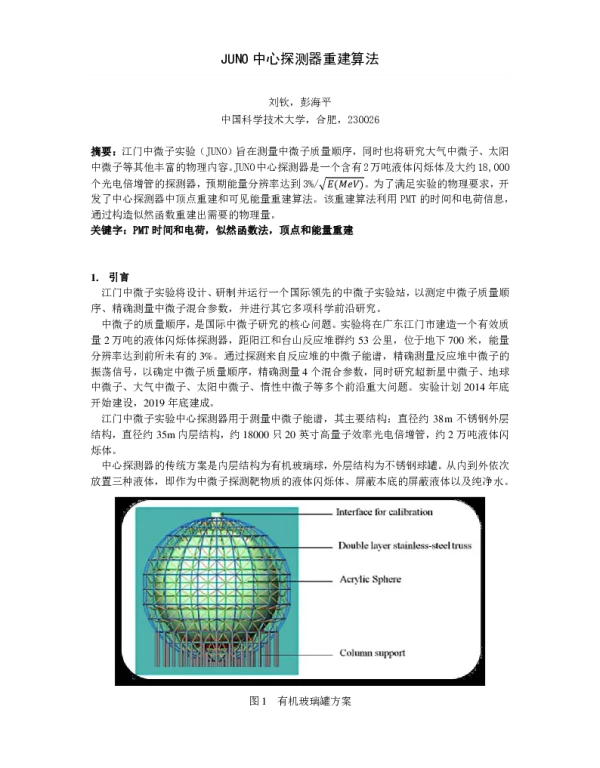JUNO中心探测器重建算法