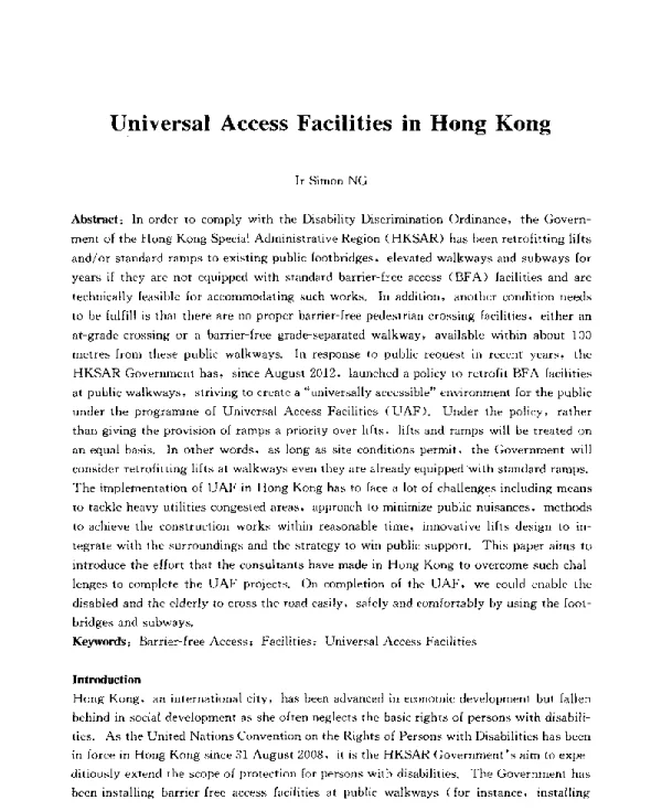 UniversalAccessFacilitiesinHongKong