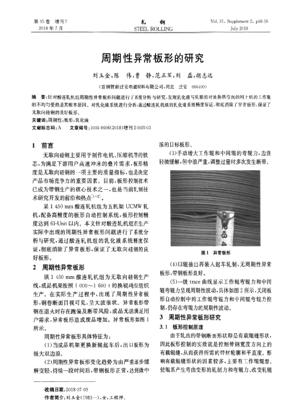 周期性异常板形的研究