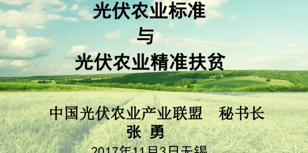 光伏农业标准与光伏农业精准扶贫
