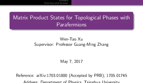 MatrixProductStatesforTopologicalPhaseswithParafermions