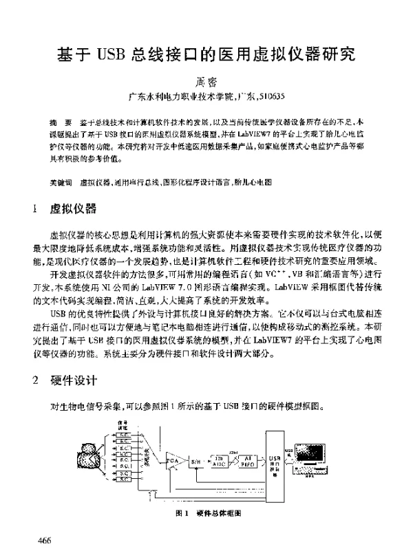 基于USB总线接口的医用虚拟仪器研究
