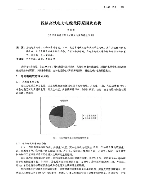 浅谈高铁电力电缆故障原因及查找