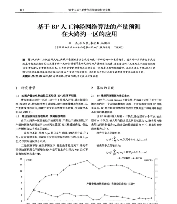 基于BP人工神经网络算法的产量预测在大路沟一区的应用