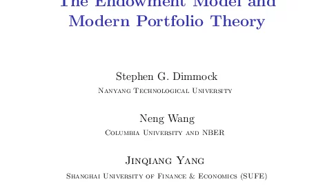 TheEndowmentModelandModernPortfolioTheory