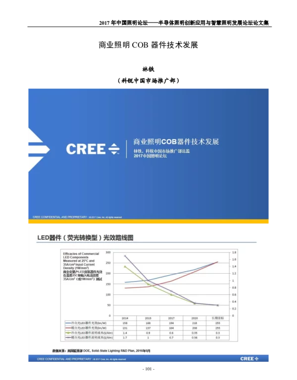 商业照明COB器件技术发展