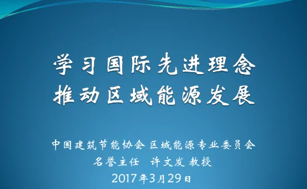 学习国际先进理念推动区域能源发展
