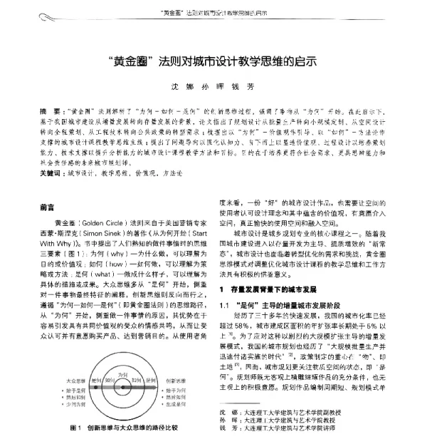 “黄金圈”法则对城市设计教学思维的启示