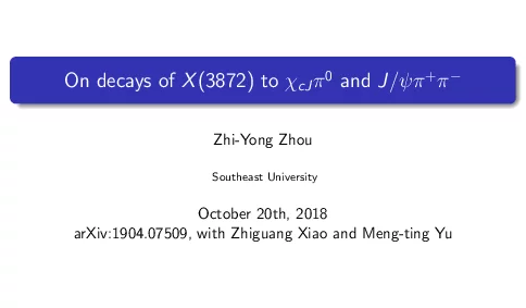 OndecaysofX(3872)toxcJπ0andJψπ+π-