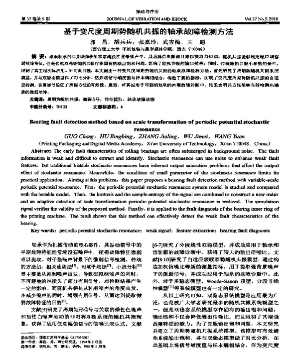 基于变尺度周期势随机共振的轴承故障检测方法