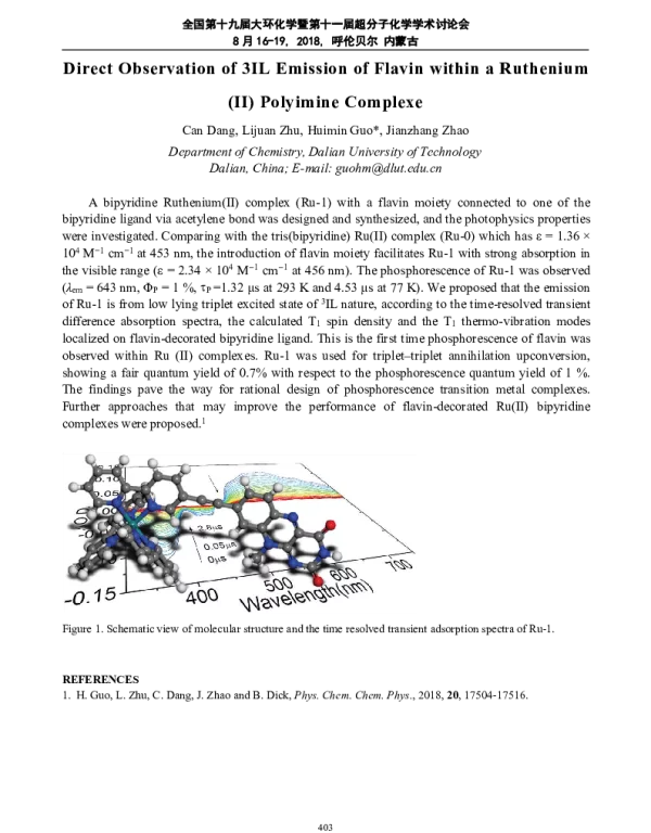 DirectObservationof3ILEmissionofFlavinwithinaRuthenium(II)PolyimineComplexe