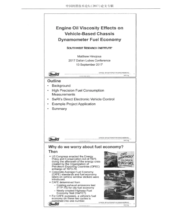 EngineOilViscosityEffectsonVehicle-BasedChassisDynamometerFuelEconomySOUTHweSTRESEARCHINSTTTUTE
