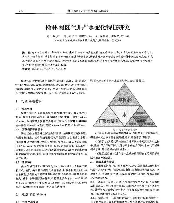 榆林南区气井产水变化特征研究