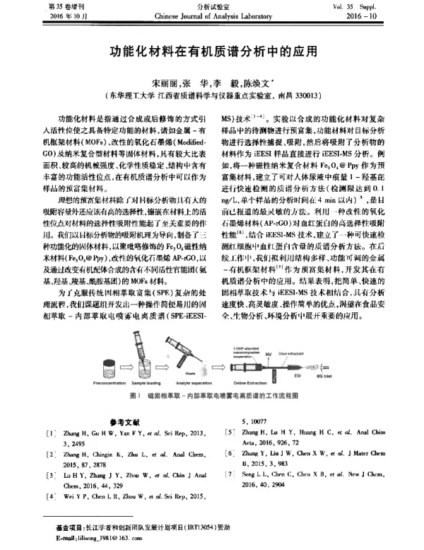功能化材料在有机质谱分析中的应用