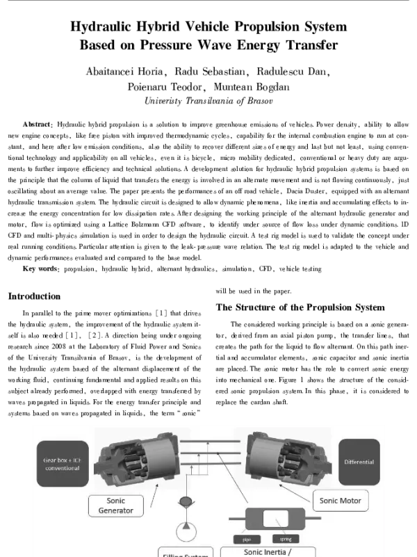 HydraulicHybridVehiclePropulsionSystemBasedonPressureWaveEnergyTransfer
