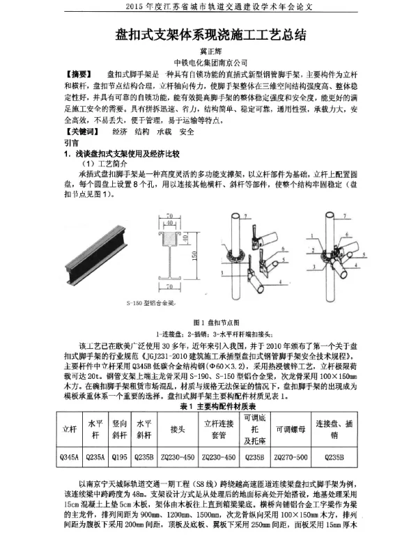 盘扣式支架体系现浇施工工艺总结