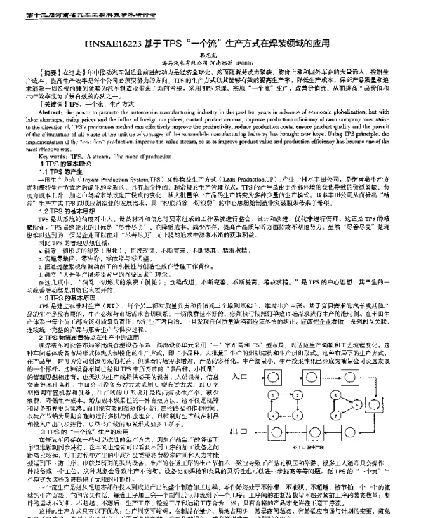 基于TPS一个流生产方式在焊装领域的应用