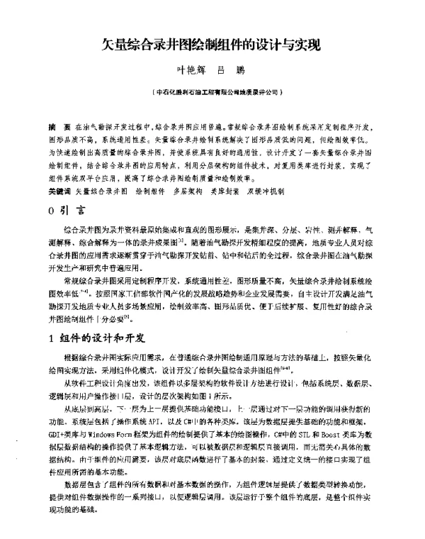 矢量综合录井图绘制组件的设计与实现
