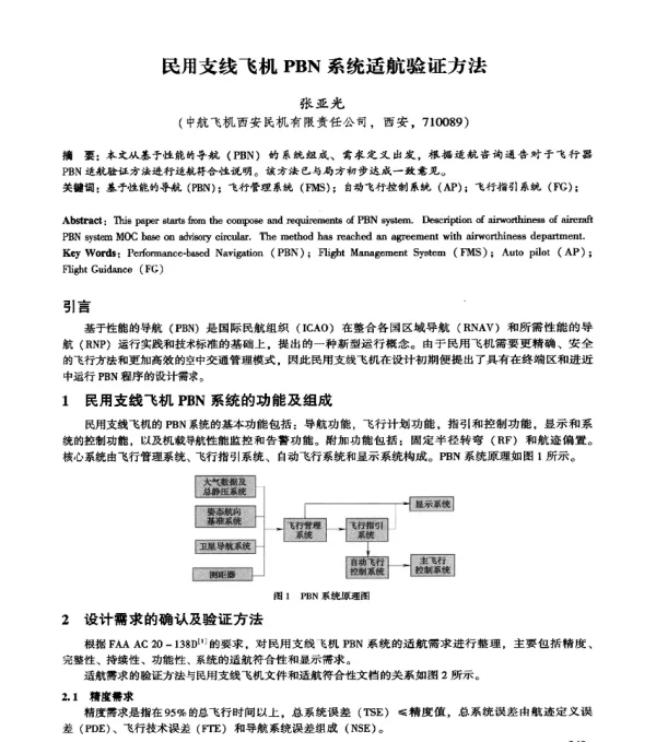 民用支线飞机PBN系统适航验证方法
