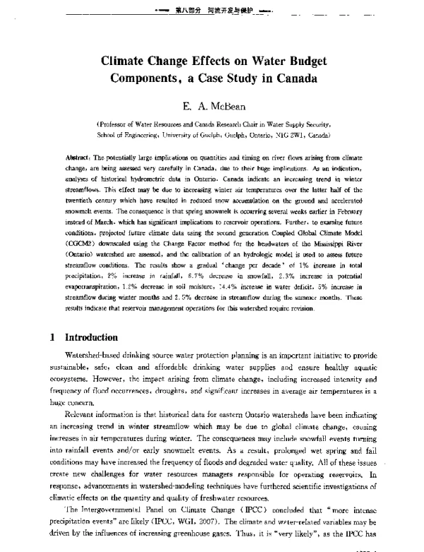 ClimateChangeEffectsonWaterBudgetComponentsaCaseStudyinCanada