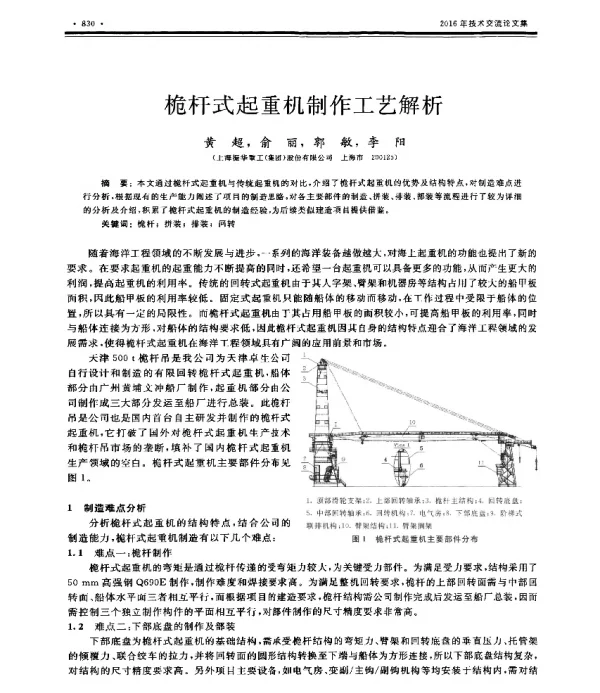 桅杆式起重机制作工艺解析