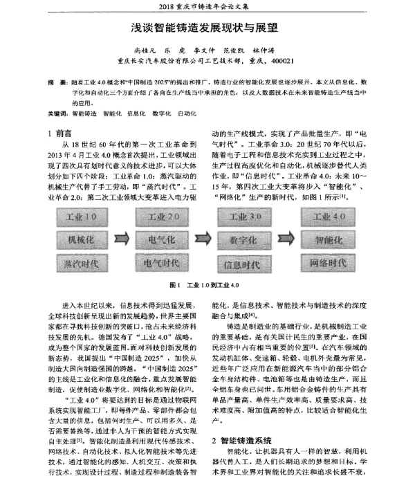 浅谈智能铸造发展现状与展望