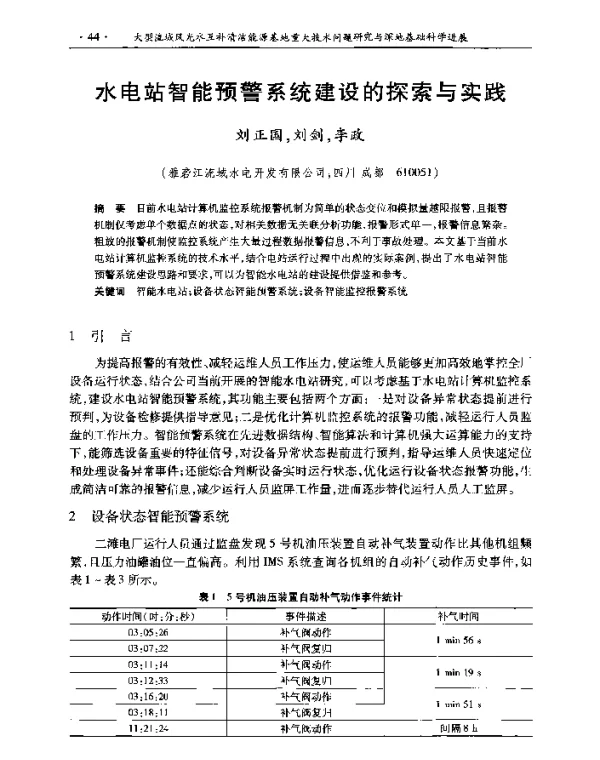 水电站智能预警系统建设的探索与实践