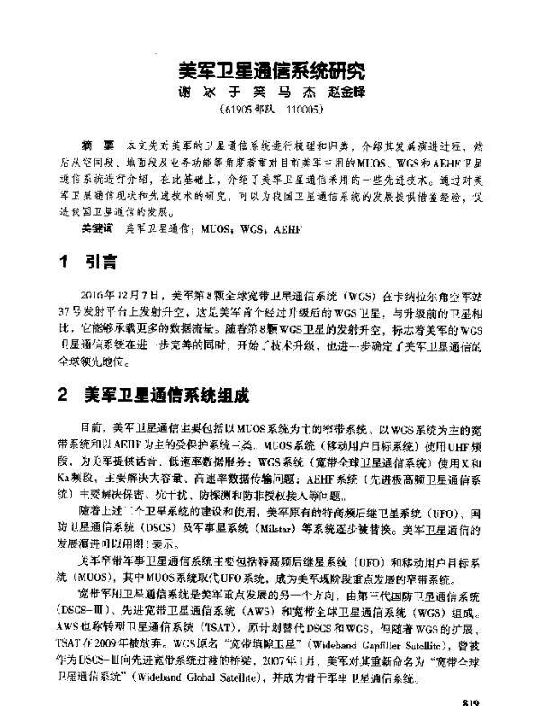 美军卫星通信系统研究