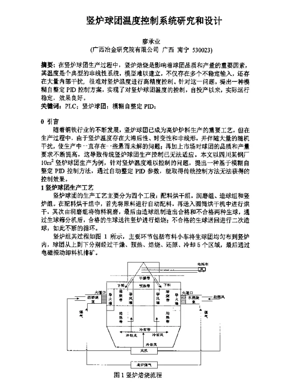 竖炉球团温度控制系统研究和设计